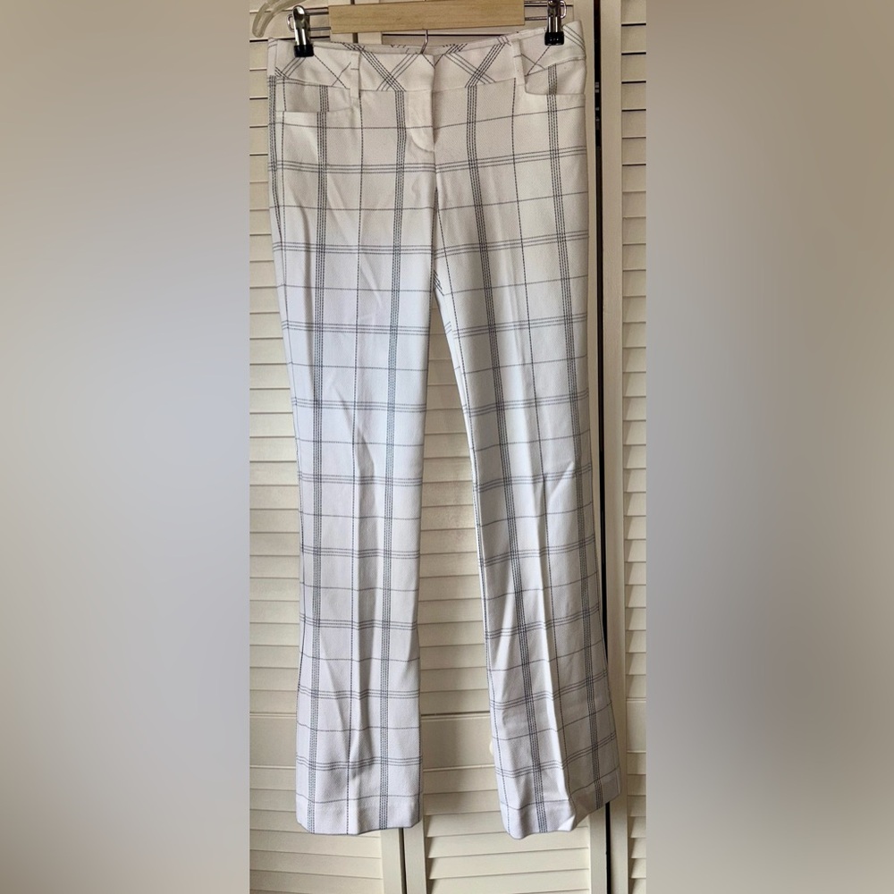 Express Women's White Plaid Trousers